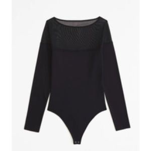 Abercrombie and Fitch Women's
Long-Sleeve Mesh Crew Bodysuit BLACK S